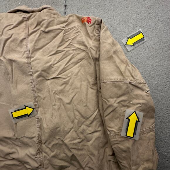 Ariat FR Jacket Mens XL NFPA 2112 CAT 4 Heavy Utility Coat Tan Khaki Canvas - Picture 9 of 16